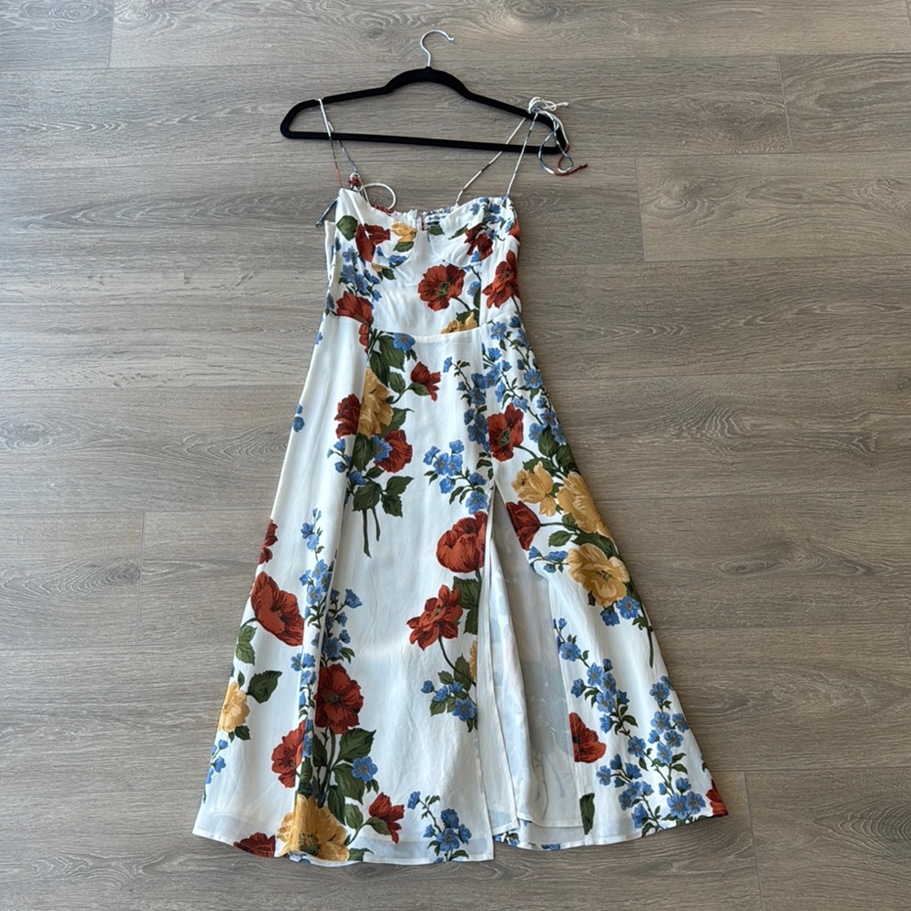 Reformation Floral Midi Dress with Slit